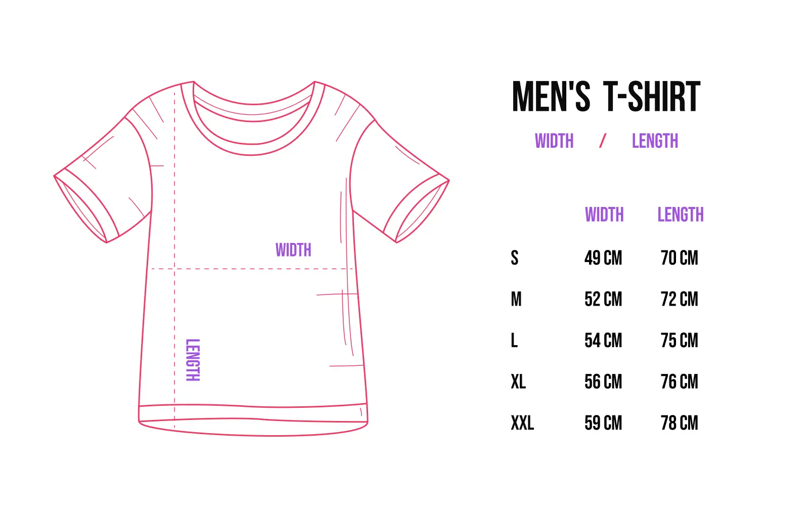 Mens T-Shirt size guide